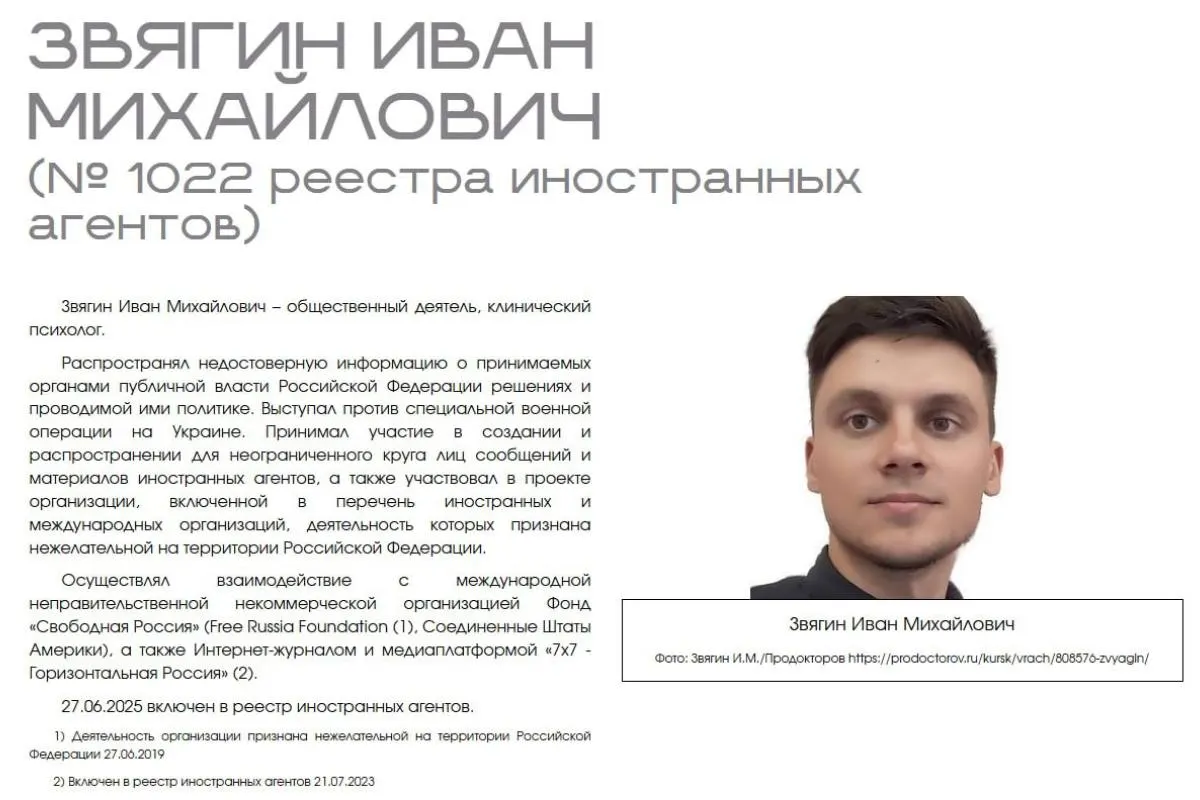 Иван Звягин требует признания фактов профессиональной дискриминации и нарушения презумпции невиновности после публикации материалов на сайте министерства.